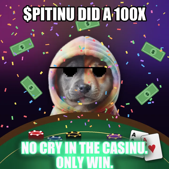 Pitbullinu winning at the casino with chips, cash and confetti: no cry in the casinu, only win.